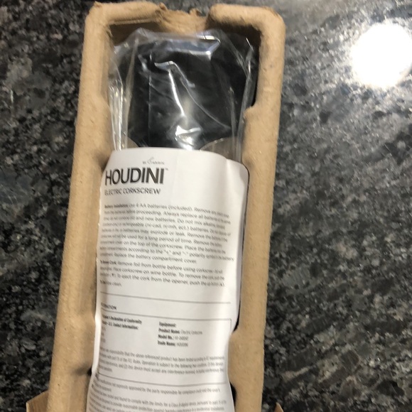 Houdini by Rabbit Electric Corkscrew wine opener - New in box - Picture 3 of 4